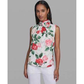 칼라거펠트 우먼 Mock-Neck 플로랄 프린트 Blouse - Sft Wht 멀티 27294977 1391884