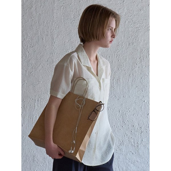 투포켓 오픈 카라셔츠 아이보리 BE066