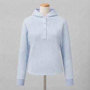 여성 부클 후드 티셔츠 Light Blue EVR DR42WFTLO4 LBLG