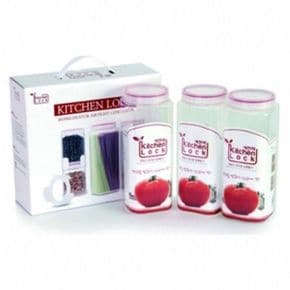 키친락 음식물보관용기 보관용기 냉장고보관용기 SET-K3000 LOCK KITCHEN 3P