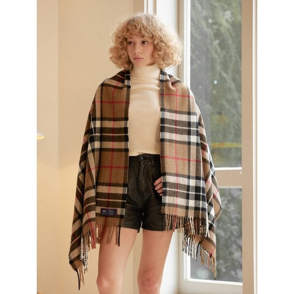 메리노울 숄 70cm - 카멜 톰슨