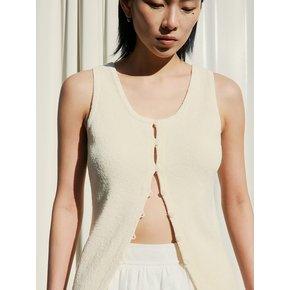 Button Sleeveless Knit Top  Cream (KE515UM011)