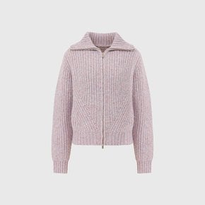 티나 울 하이 넥 니트 집업_핑크 / TINA WOOL HIGH NECK KNIT ZIP UP_PINK