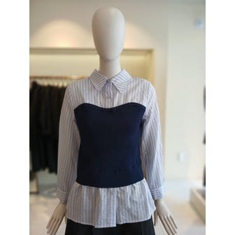 CC콜렉트 [여주점] 씨씨콜렉트 뷔스티에스트라이프셔츠 E261psc121