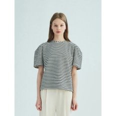 STRIPE PUFF SHORT SLEEVE T-SHIRT_BLACK