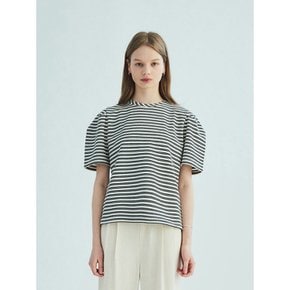 STRIPE PUFF SHORT SLEEVE T-SHIRT_BLACK