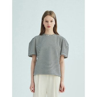 오프닝선샤인 STRIPE PUFF SHORT SLEEVE T-SHIRT_BLACK