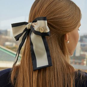 GOLD CLASSIC RIBBON HAIRPIN_IVORY