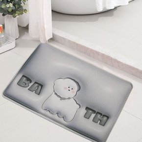 3D 규조토 욕실 발매트 욕실매트 푸들 (WD227F0)