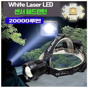 20000루멘 화이트 레이저칩LED 충전식 줌 야외 헤드랜턴 X8 /해루질, 캠핑, 등산 추가금X