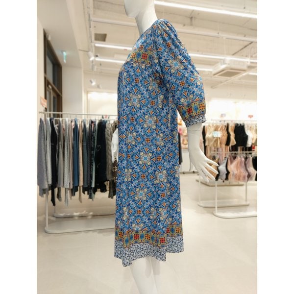 [부산점] 폴리 50D스판 기하학나염 원피스(WGN370W BU)