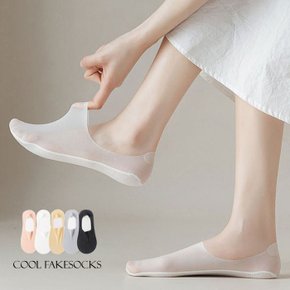 [5개세트]여성 논슬립 페이크삭스 메쉬 여름 쿨덧신 양말_A3995