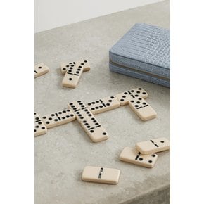 Enzo Croc-effect Leather Domino Set 블루 33258524072459013