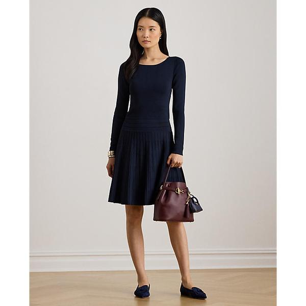 플리츠 핏 앤 플레어 보트넥 드레스(WMLRDRSS6820219410)