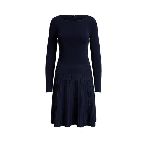 플리츠 핏 앤 플레어 보트넥 드레스(WMLRDRSS6820219410)