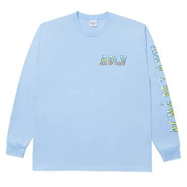 아크메드라비 CRAYON LOGO LONG SLEEVE T-SHIRT SKYBLUE - 크레용 로고 긴팔