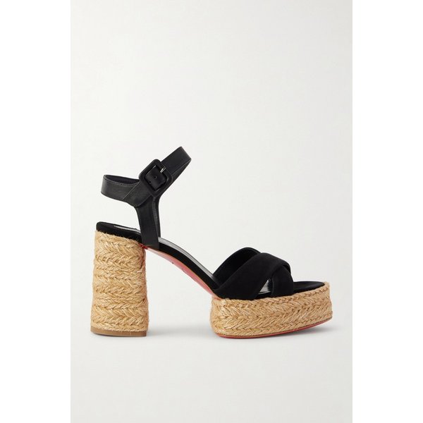 카라칼라 85 가죽 스웨이드 에스파드리유 플랫폼 샌들 46376663162979347