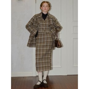 Cest_Autumn wool plaid set_Skirt