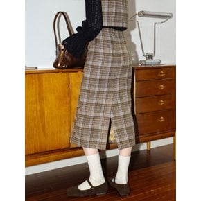 Cest_Autumn wool plaid set_Skirt