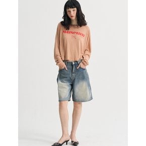 Jennie Linen Crop Raglan T-Shirt_Brown