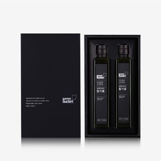 쿠엔즈버킷 참기름 들기름 200ml 세트 국산 저온압착 (쇼핑백 포함)