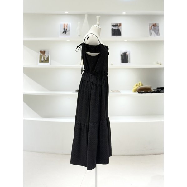 [여주점] 여성 비딩 스트랩 자카드 원피스 (D244MSE037)