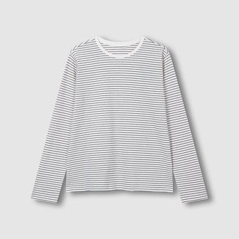 JAJU 여 스마트 코튼 라운드넥 긴팔 라운지 티셔츠 J206901002002