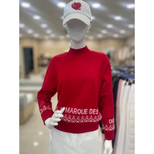 [여주점] 여성 밑단패턴포인트 하이넥 방풍 스웨터 GO422LKPO4 DRED