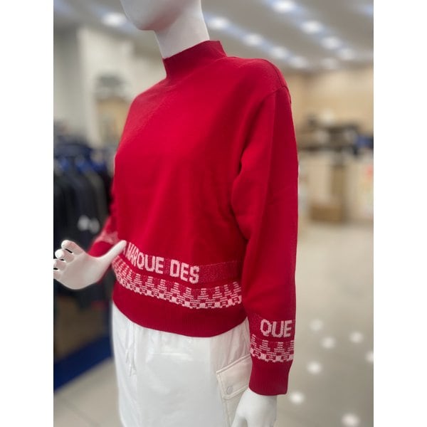 [여주점] 여성 밑단패턴포인트 하이넥 방풍 스웨터 GO422LKPO4 DRED