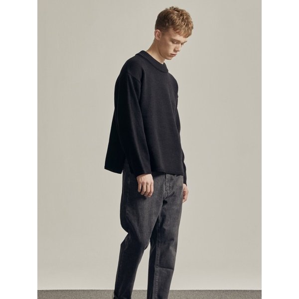 FISHERMAN CREWNECK KNIT (BLACK)