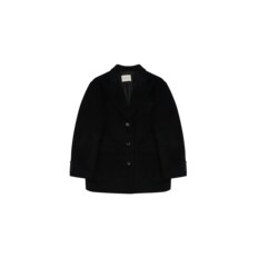 WOOL HALF COAT BLACK