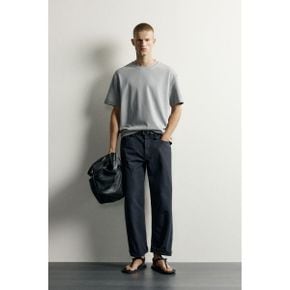 ZARA 자라 릴렉스드 핏 인터락 티셔츠 04 미드 그레이 5584471809 5584471 989908