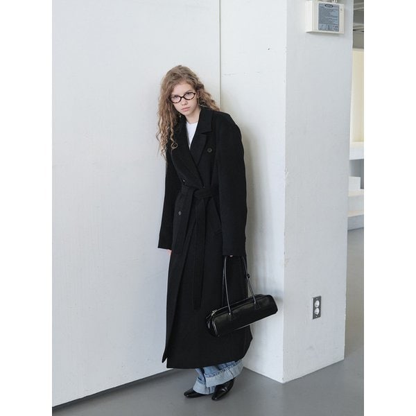 [리퍼브] 25 Winter_ Black Double-Breasted Maxi Coat