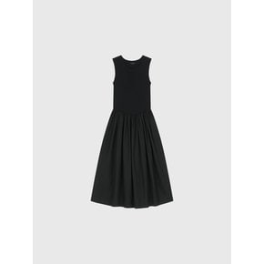 리즈 슬리브리스 니트 코튼 원피스_블랙 / LISE SLEEVELESS KNIT COTTON ONE-PIECE_BLACK