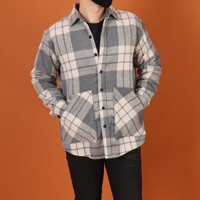 WCT 남자 빅사이즈 블록 체크 울 남방 셔켓