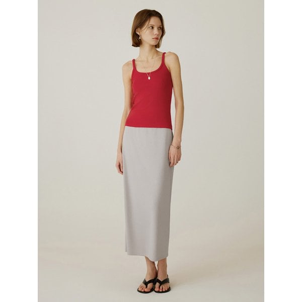 SIST9060 컴포트 다이마루 밴딩 롱 스커트_Greige