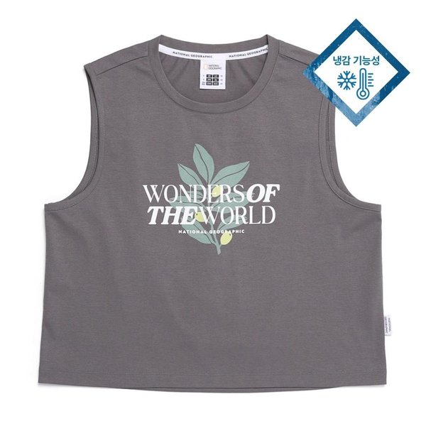 [여주점] N252WTS040 여성 크로우 COOL MAX 세미크롭 민소매 티셔츠 IRON GREY
