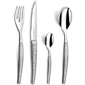 독일 라귀올 장듀보 나이프세트 1855735 Lou Laguiole Jet Textil 24Piece Cutlery Set with Ste