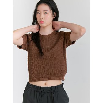 구호 플러스 Crochet Knit Pullover  Brown (KE5551M02D)