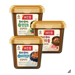 해찬들 그대로 된장찌개양념 3개 청양초 차돌 바지락 꽃게