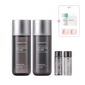 남성용 디어 린든 옴므 딥 모이스처 세트 (소프너 150ml + 에멀전 150ml + 미니 2종)