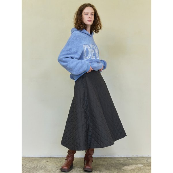 퀼팅 패딩 스커트_블랙