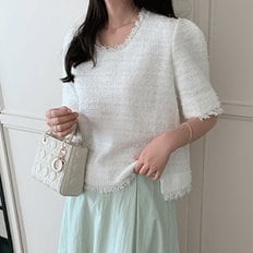 걸스데일리 / 걸스데일리/ [Muse12]레이디 반팔 트위드 블라우스