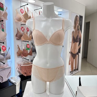 엘르이너웨어 25년 SS 1차 퍼펙트 커버 레이스 여성 브래지어 세트 (EEWBR171,EEWBP171SK)