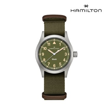 해밀턴 [공식] 해밀턴 카키필드 쿼츠 38mm 그린 다이얼 나토 밴드 시계 H69401960