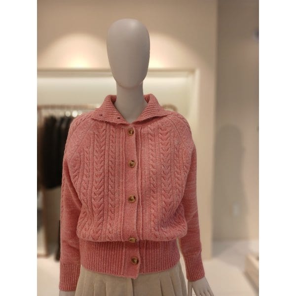 [여주점] 씨씨콜렉트 터틀넥꽈배기니트가디건E254ksl132