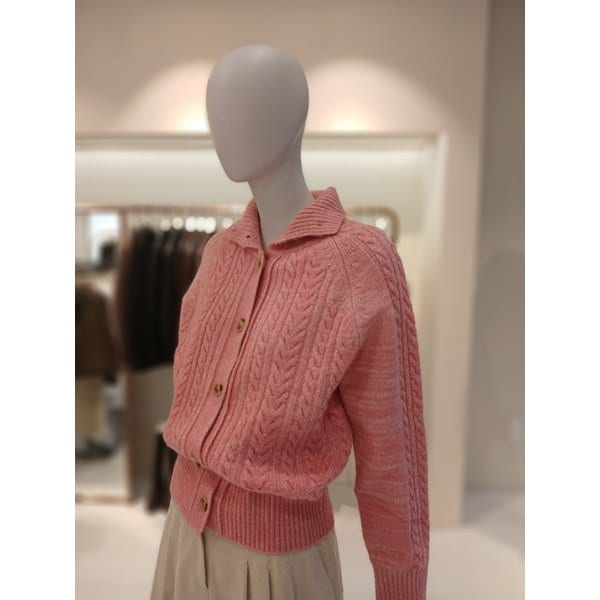 [여주점] 씨씨콜렉트 터틀넥꽈배기니트가디건E254ksl132