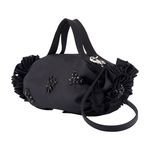 [해외배송] 26 F/W 미니 더블 리본 ROSETTE 지갑 시모네 ROCHA 나일론 블랙 B0732175195