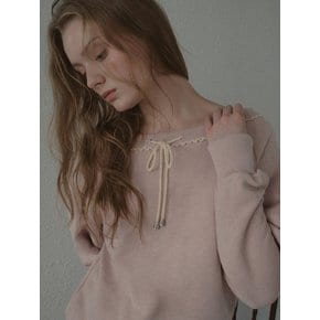 Lace Off-Shoulder Sweatshirt_Pink(OB6TP16)