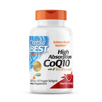  5개X  닥터베스트  고흡수  CoQ10  바이오페린  함유  200  mg  식물성  소프트젤  60정